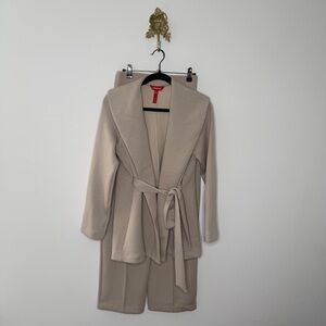 SPANX Cream Straight Leg Jumpsuit with Belted Jacket